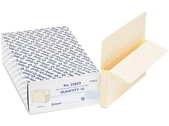 TOPS TOPS 22823 Drop Front Shelf File Pockets 10 Legal Manila — product photo
