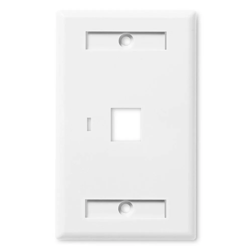 NavePoint NavePoint Keystone Wall Plate 1-Port Low Profile Single Gang White 10-Pack — product photo