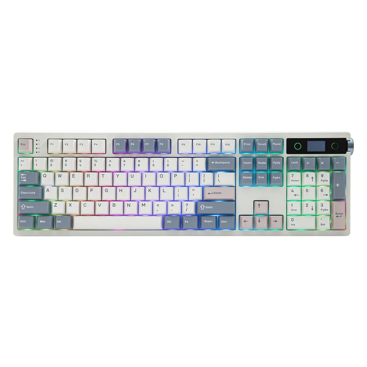 Epomaker Epomaker TH108 PRO Full Size Mechanical Gaming Keyboard with Screen &amp; Knob, White — product photo