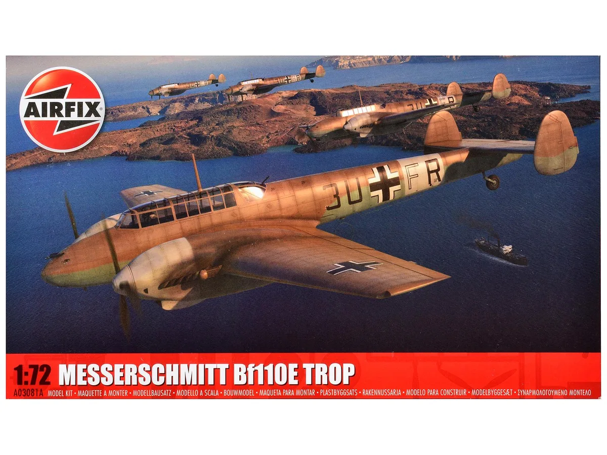 Airfix Airfix Messerschmitt Bf110E/E-2 TROP 1/72 Kit 108 Parts — product photo