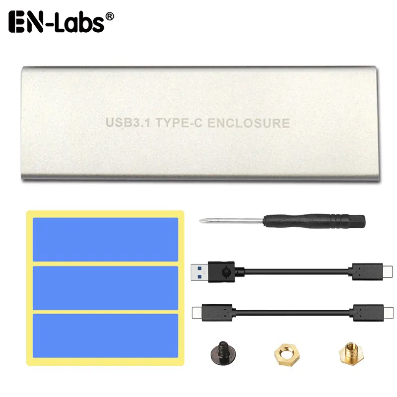 EN-Labs EN-Labs UC10GNVMESL NVMe USB 3.1 10Gbps M.2 Enclosure Silver — product photo