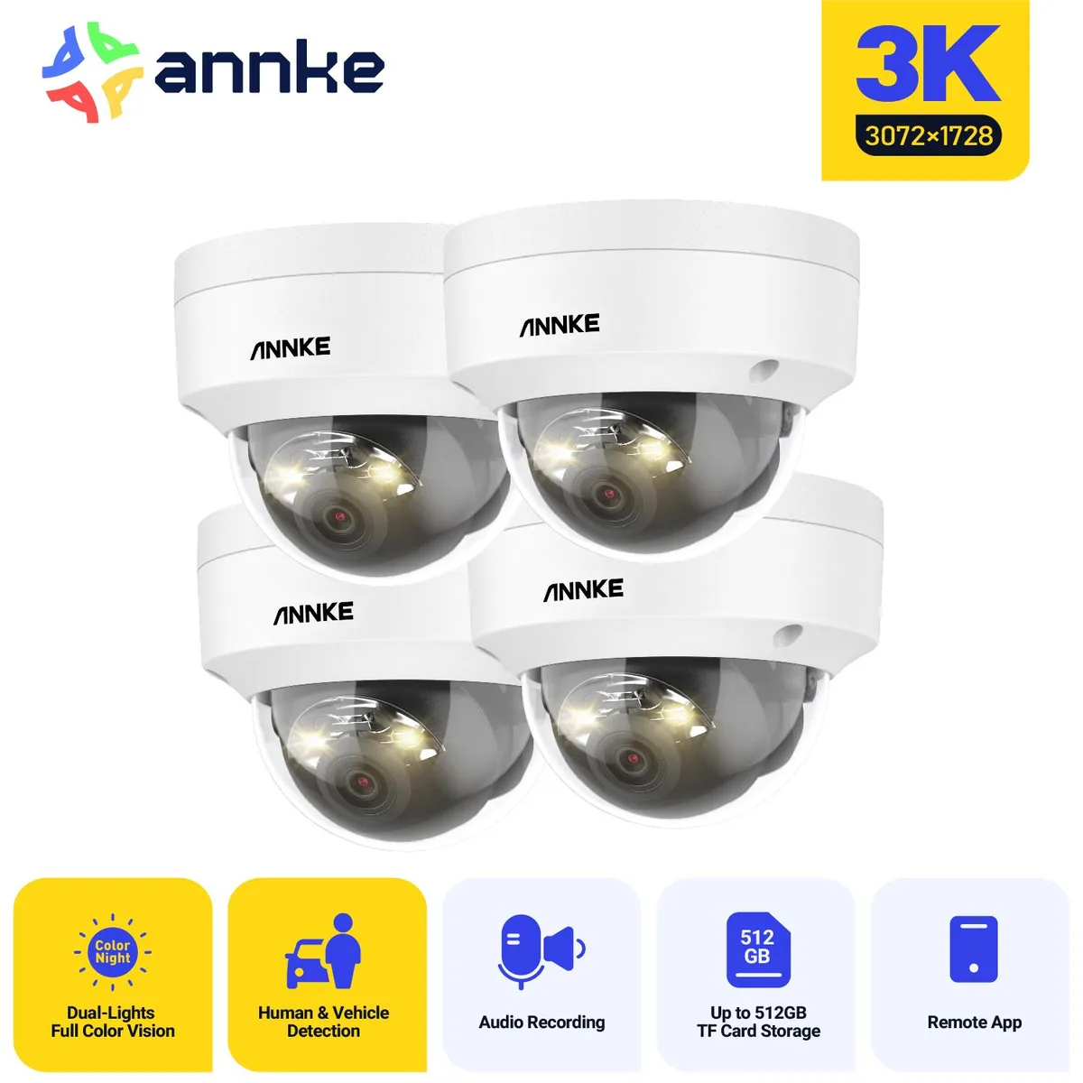 Annke Annke 3K 4-camera surveillance security system — product photo