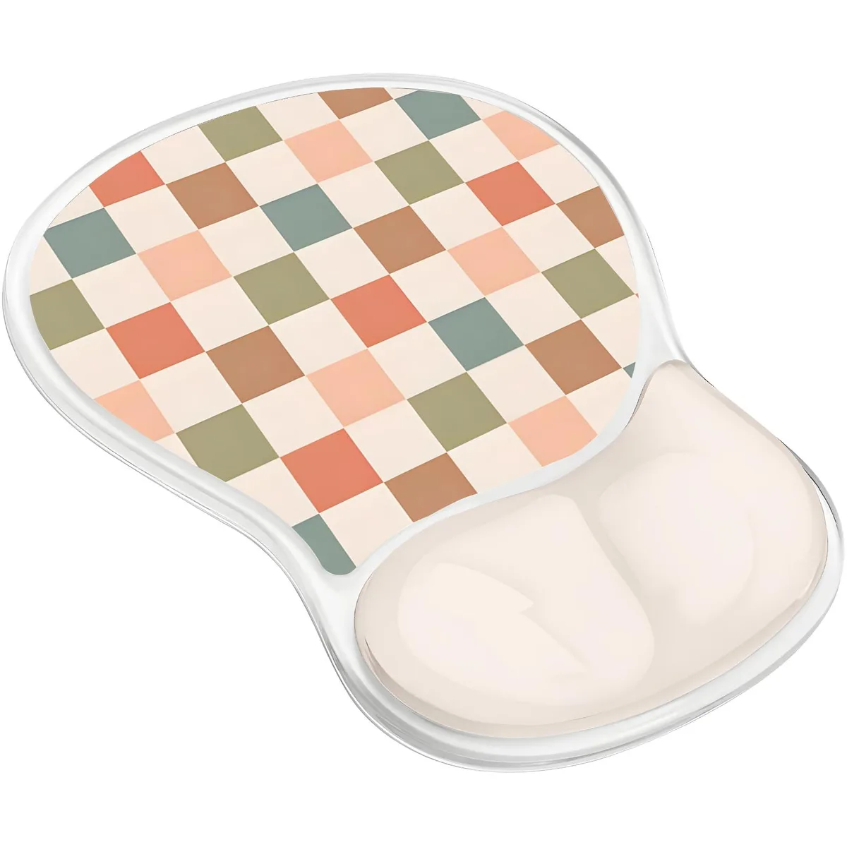  Gel Mouse Pad with Wrist Rest Beige Plaid 9.0 x 7.0 in — product photo