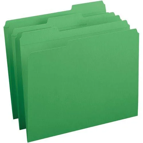 Business Source Business Source 3174 File Folder 1/3-Cut Tab Green 100/Box — product photo