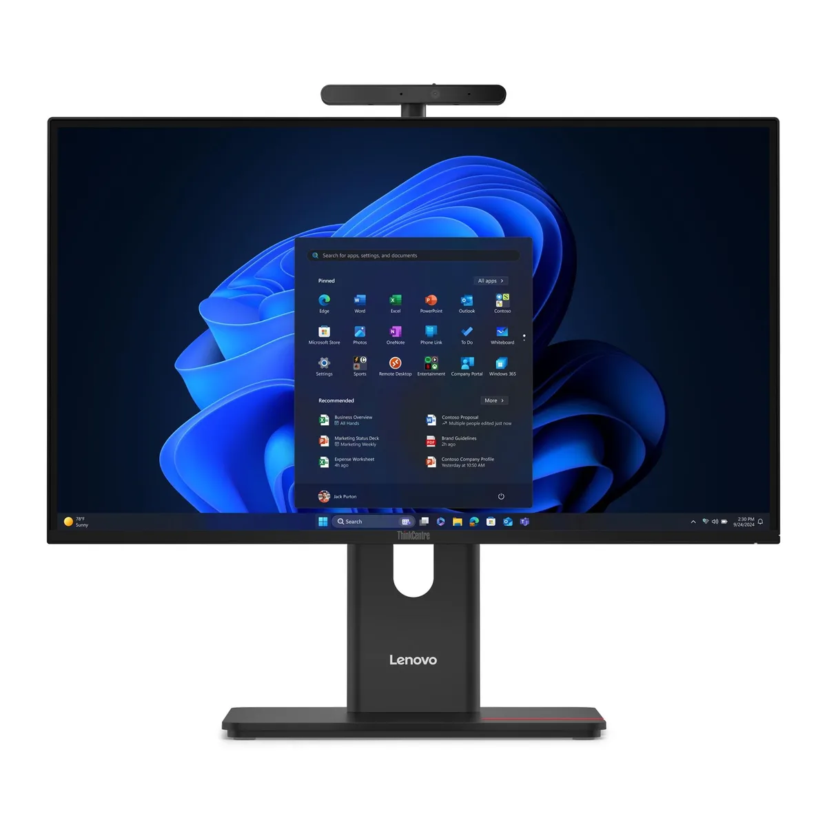 Lenovo ThinkCentre M90a Gen 6 all-in-one desktop with 23.8 inch touchscreen