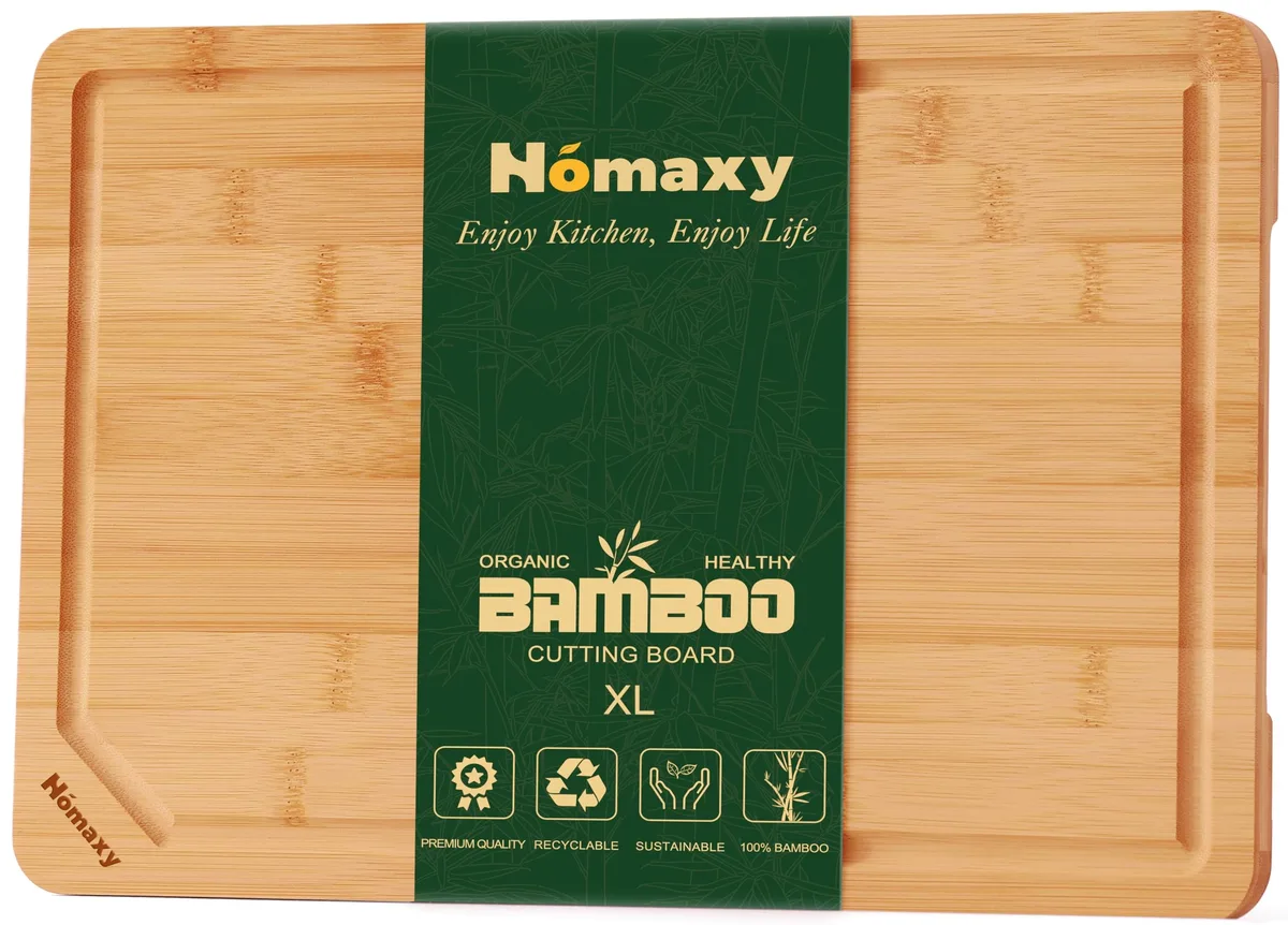  Homaxy Organic Bamboo Cutting Board 18x12x0.7 in — product photo