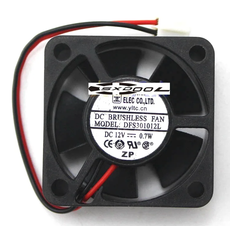 SXDOOL SXDOOL DFS301012L 30x30x10mm 12V case fan — product photo