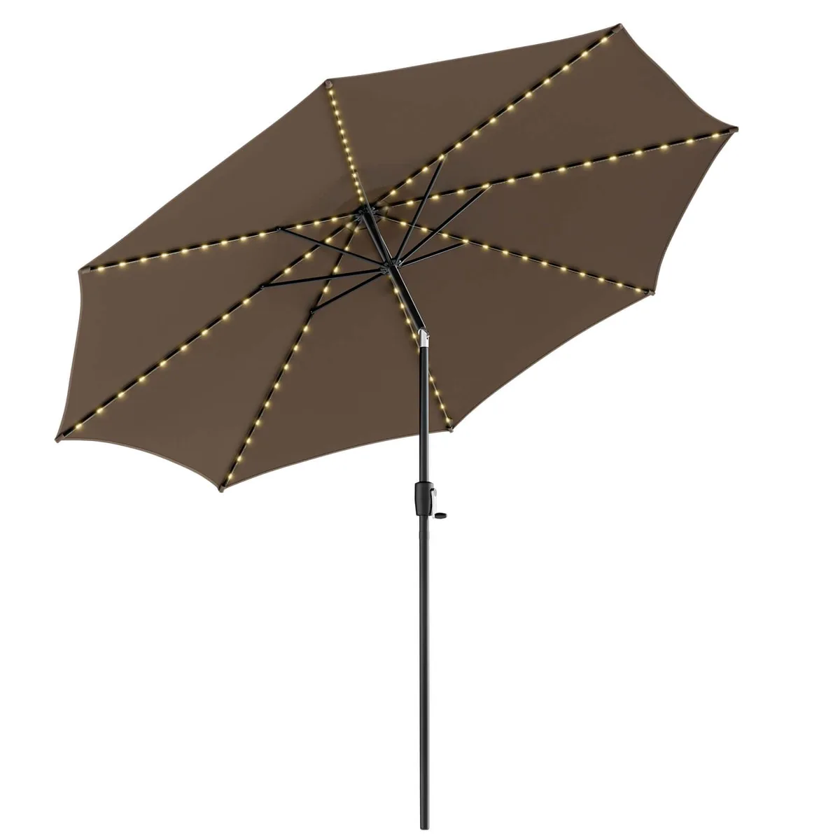 SlickBlue SlickBlue 10 ft Patio Umbrella 112 Solar Lights Coffee — product photo