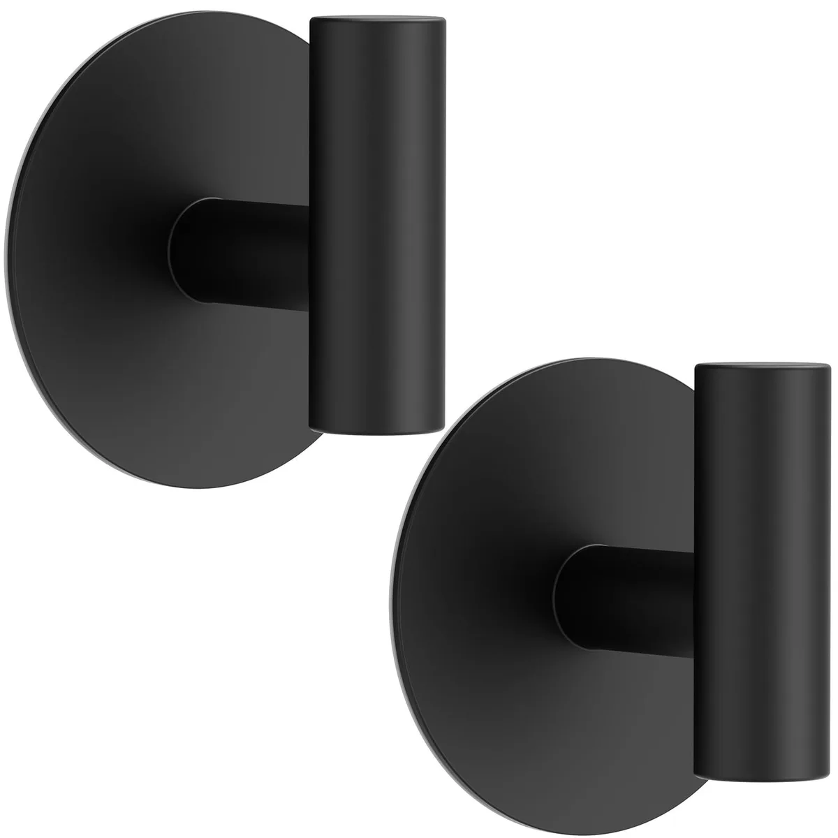 Stainless steel adhesive wall hooks, no-drill mounting, set of four