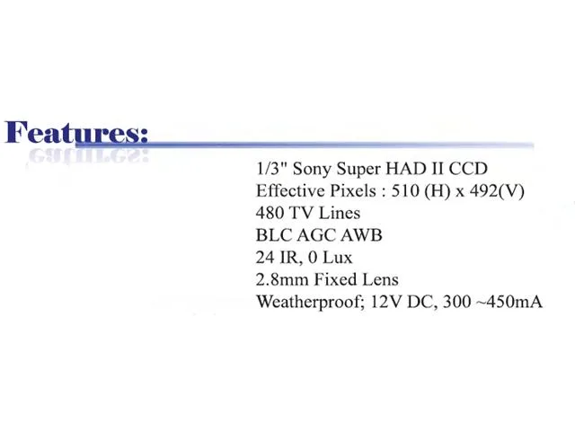 Bluecctv Bluecctv BL-IR9524-W-28 analog camera 480 TV Lines 2.8mm 24IR 40 Feet White 12V DC — product photo