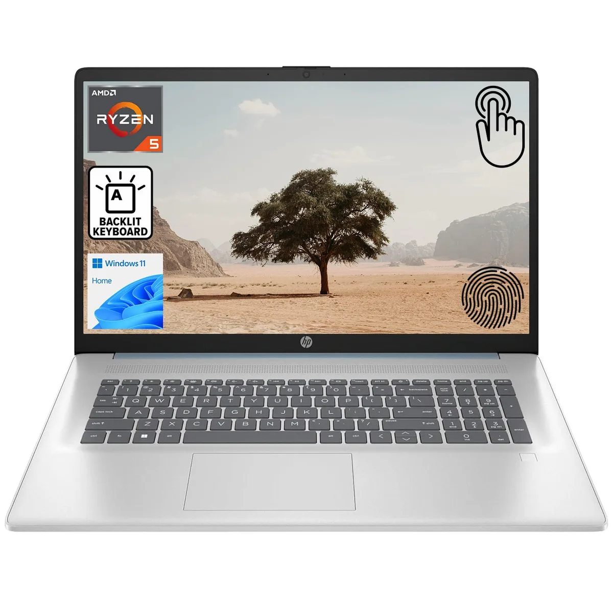 HP HP 17.3" Touchscreen Laptop AMD Ryzen 5 7430U 16GB 2TB SSD Windows 11 Home Blue — product photo
