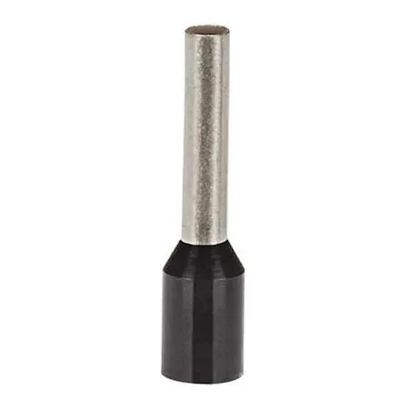 Small black polypropylene ferrules, 16 AWG, tin-plated copper barrels, pack of 500
