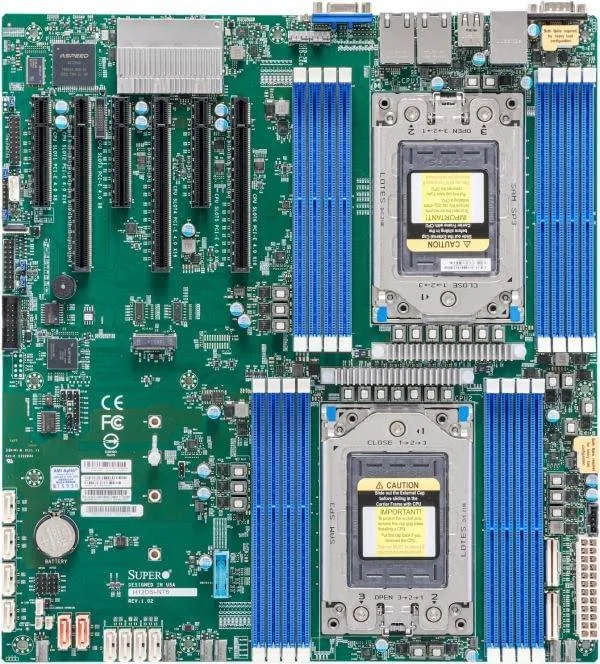 Supermicro Supermicro MBD-H12DSI-NT6-O server motherboard dual SP3 16 DIMM 3200MHz 3 PCIe 4.0 x16 2 10G LAN — product photo