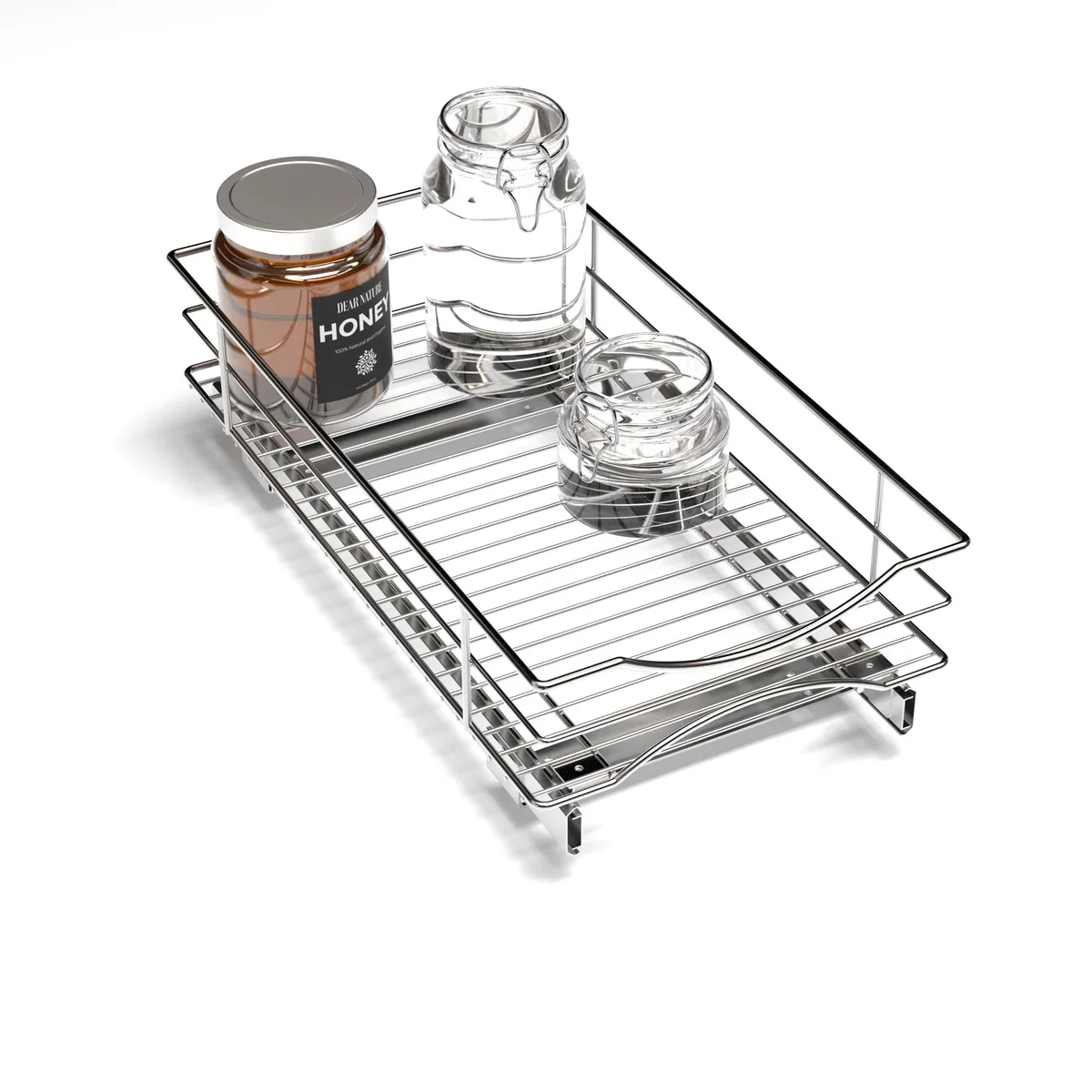 Home Zone Living Home Zone Living Pull-Out Cabinet Organizer 11" W x 21" D 1-Tier Chrome Steel — product photo