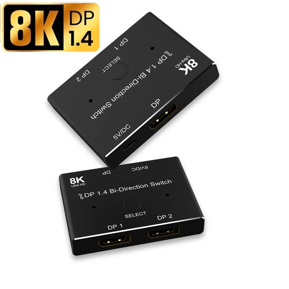 ESTONE ESTONE TJ-A009 DisplayPort 1.4 Bi-Directional Switch 2×1/1×2 8K@60Hz 4K@120Hz 32.4Gbps — product photo