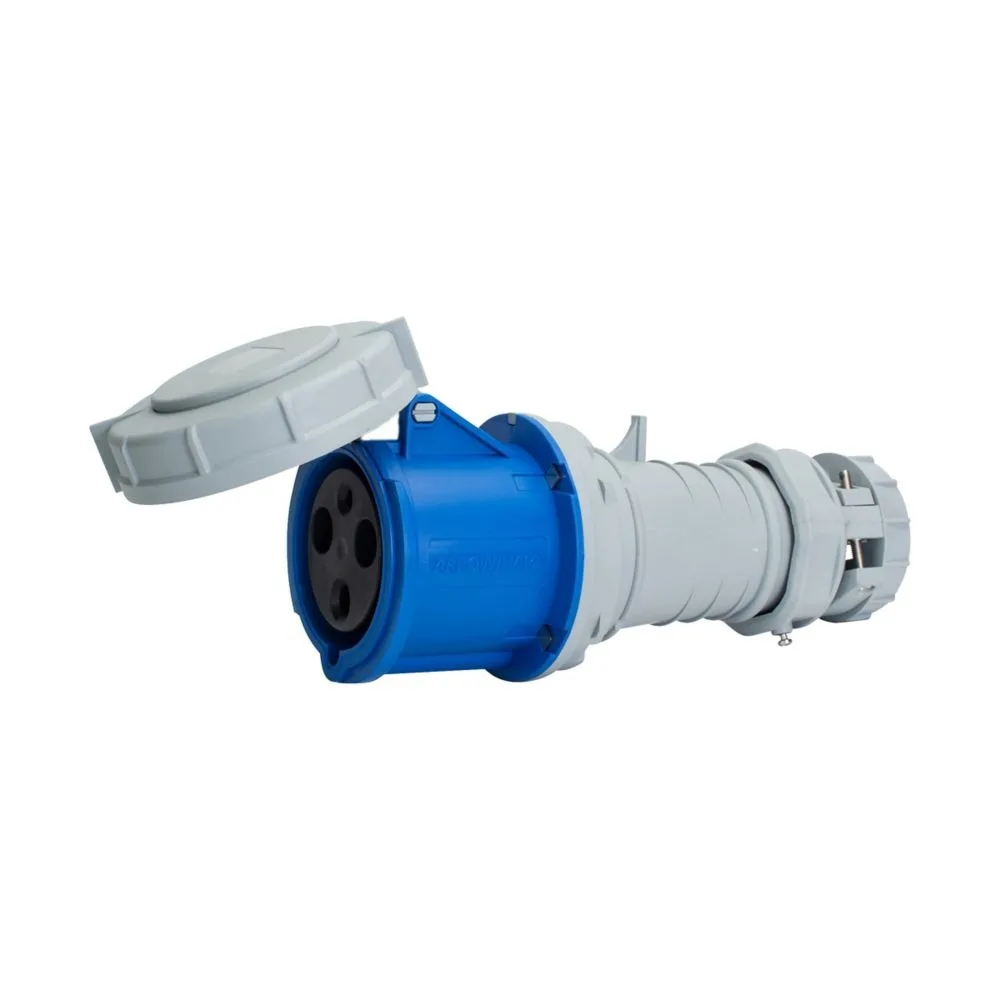 Eaton Eaton Arrow Hart AH360C6W 60A 250V 2P3W Watertight Blue IEC 309 Straight Blade Plug — product photo