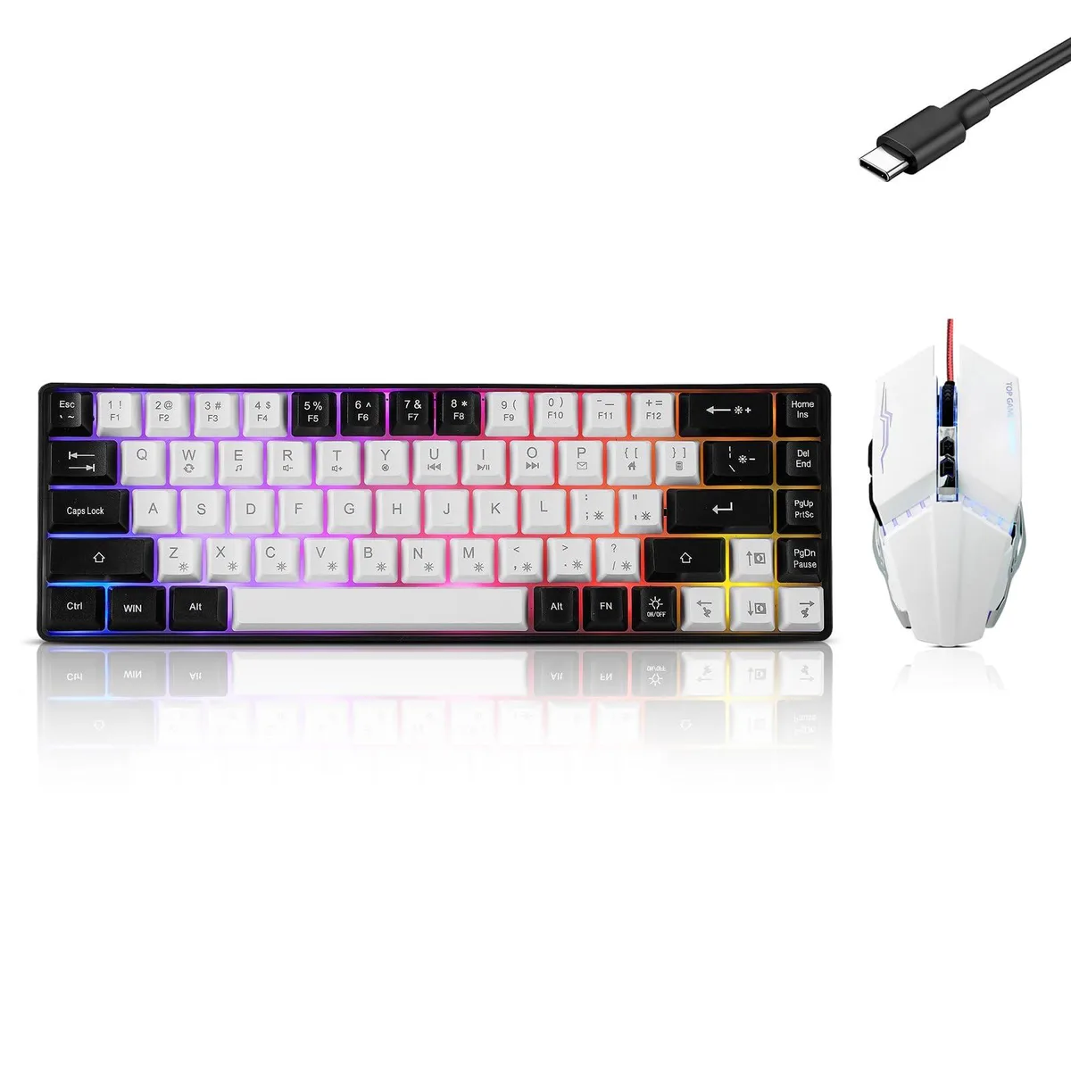 Redragon 60% Gaming Keyboard and Mouse Combo 61 Keys 3200 DPI Black — product photo