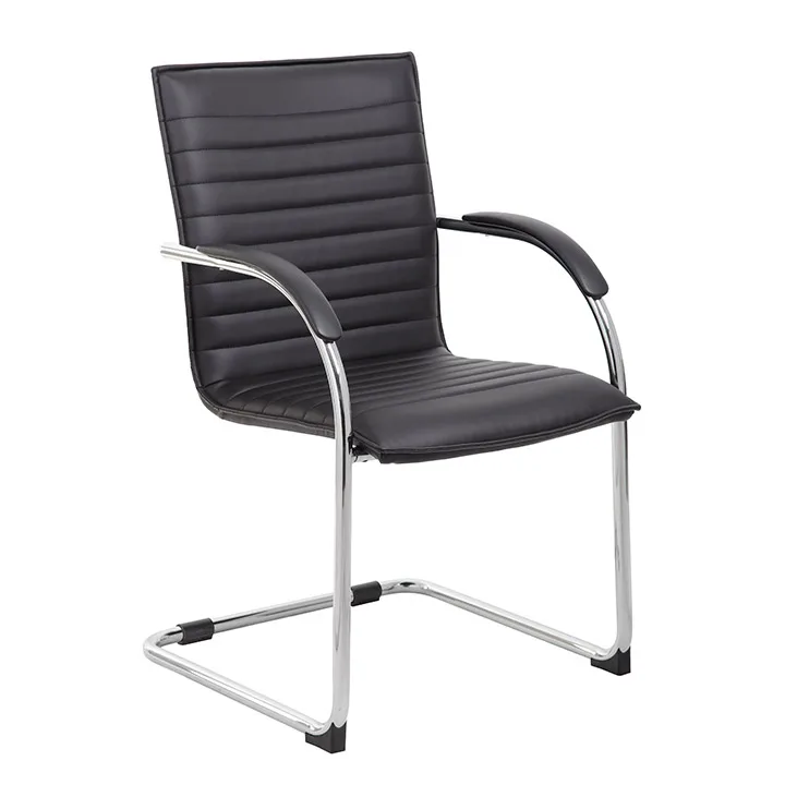 BOSS Office Products BOSS Office Products B9536-BK-2 Chair Chrome Frame Black Vinyl 2 Pack — product photo
