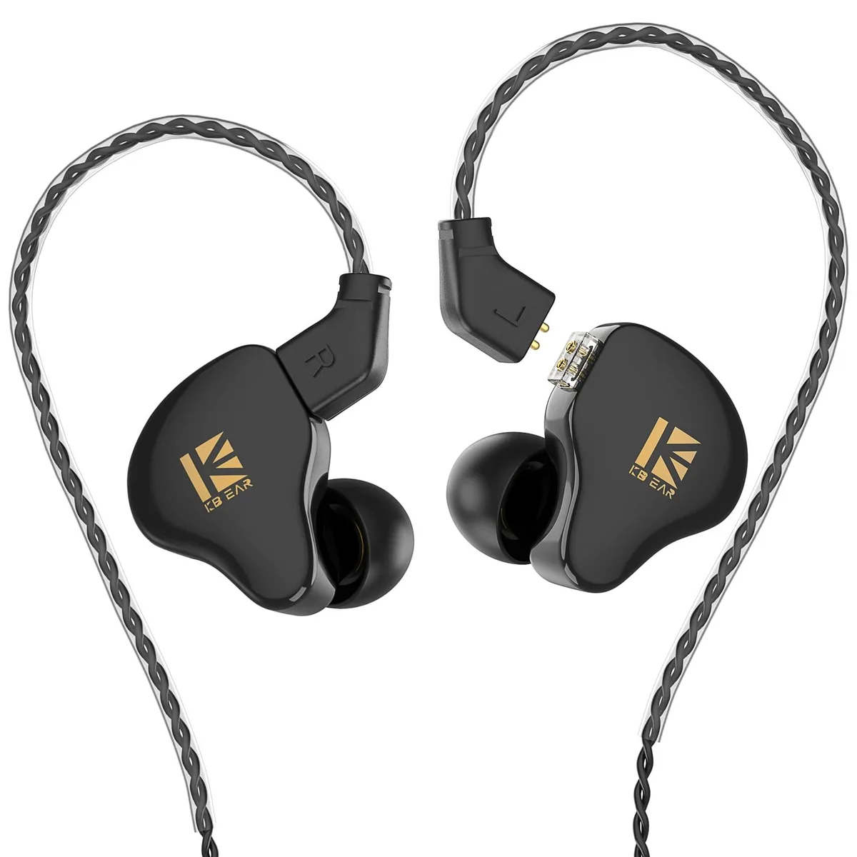  KBEAR KS1 Wired IEM Earphones Black 21mm 23mm — product photo