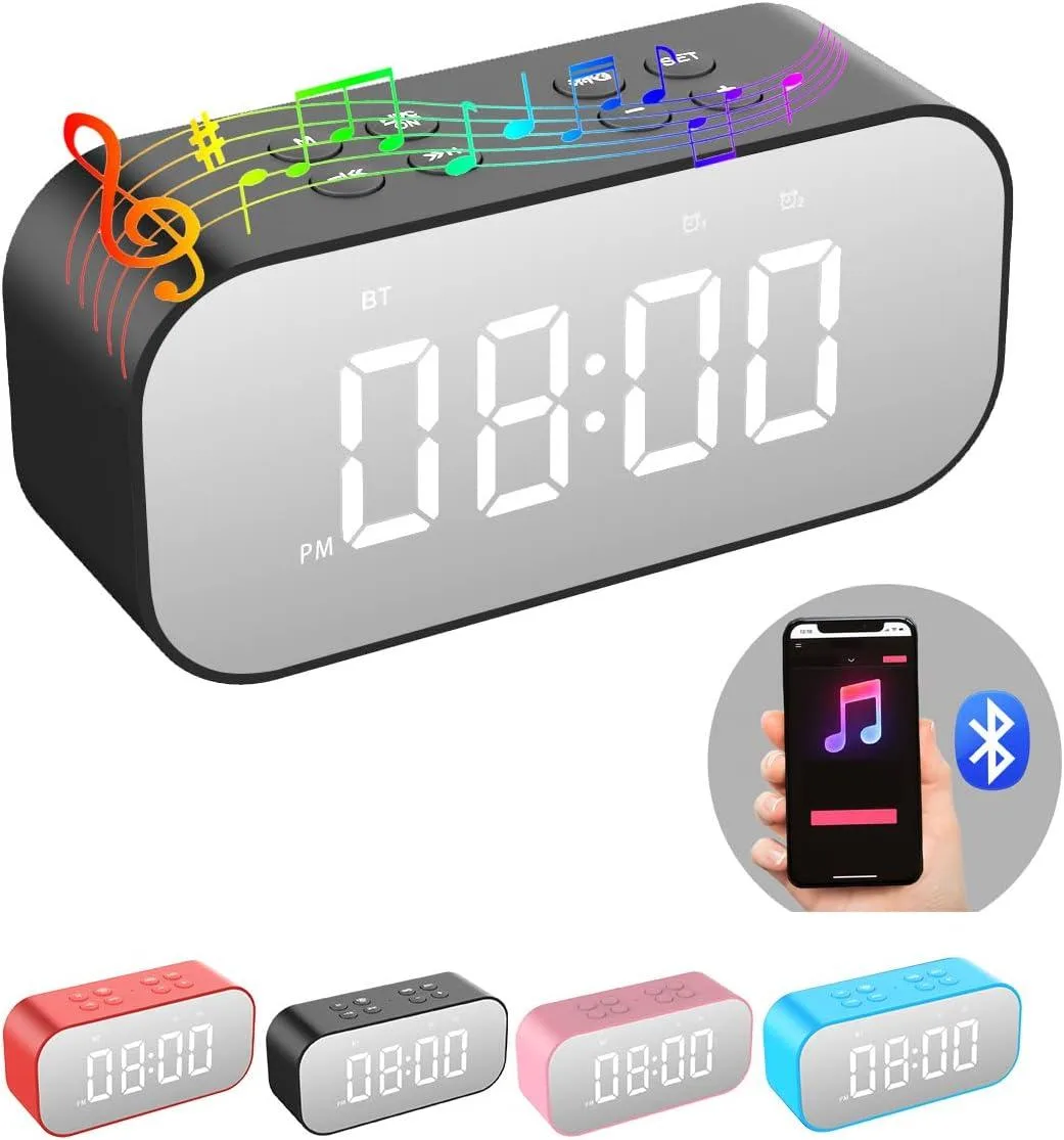 KEHIPI KEHIPI Digital Alarm Clock Bluetooth Speaker Black 12H — product photo
