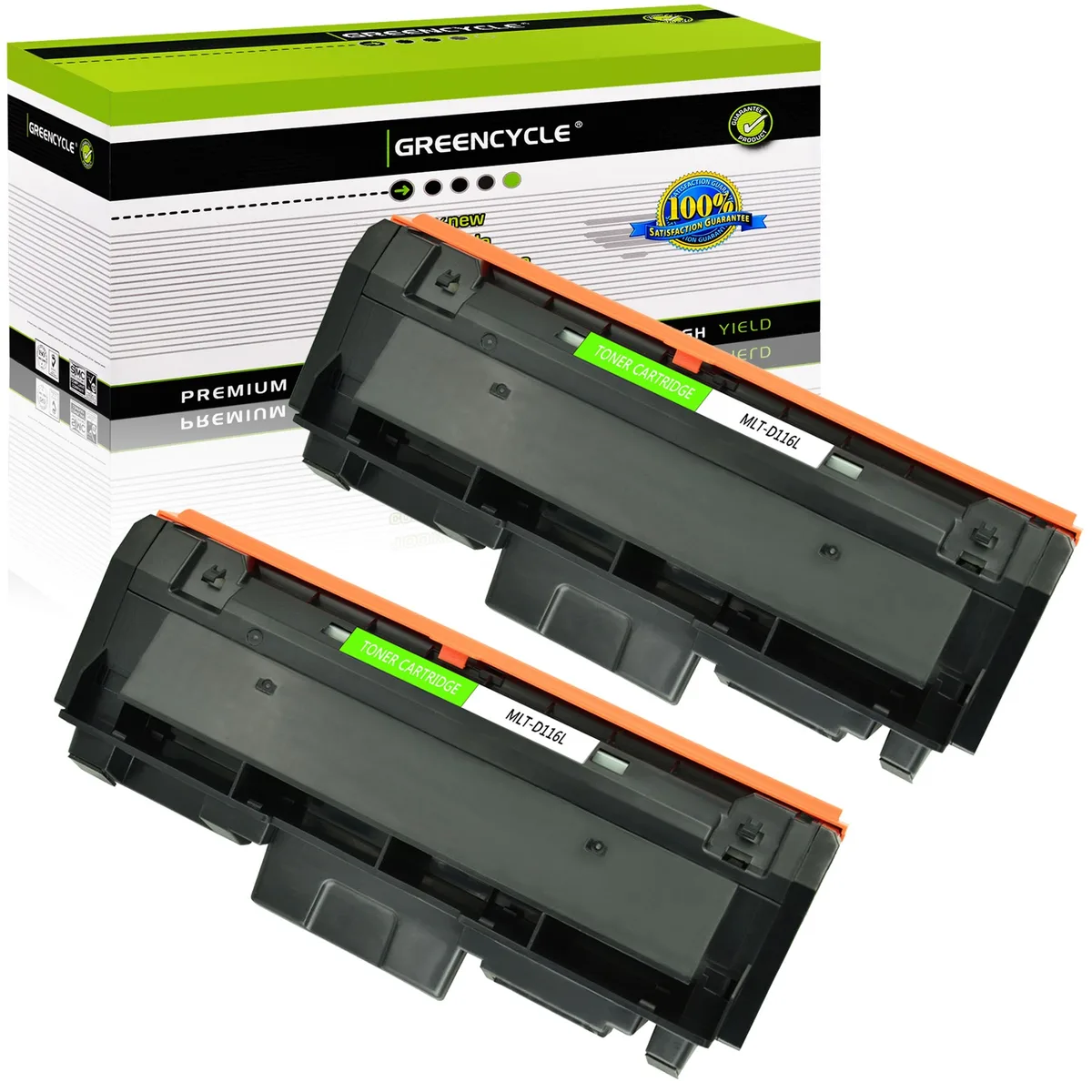 GREENCYCLE GREENCYCLE 116 D116L MLT-D116L Black Toner Cartridge 2 Pack High Yield 3000 Pages — product photo