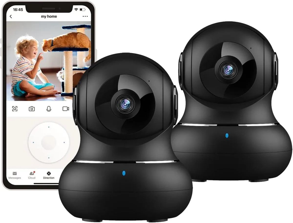 PISKEKAT PISKEKAT 2K Indoor Camera 360 Pan/Tilt 2 Pack — product photo