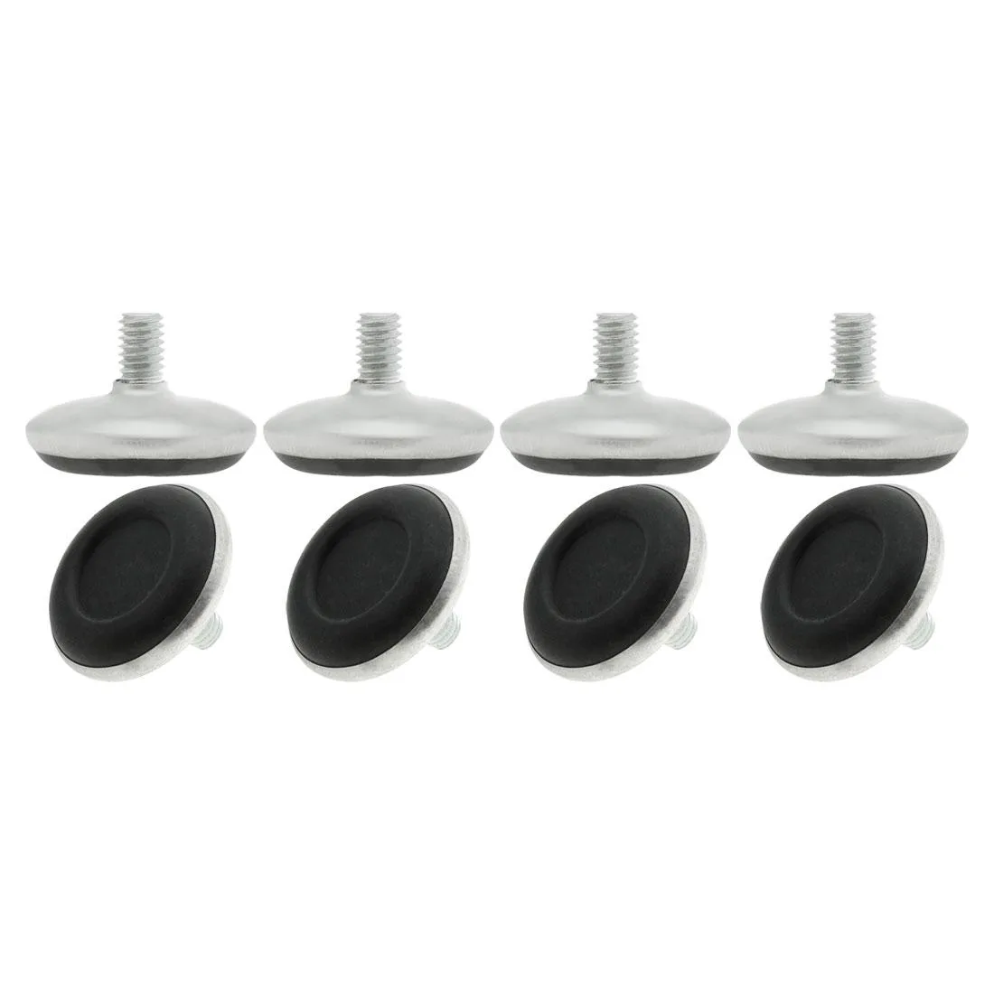 Eight adjustable M6 leveling feet with plastic bases