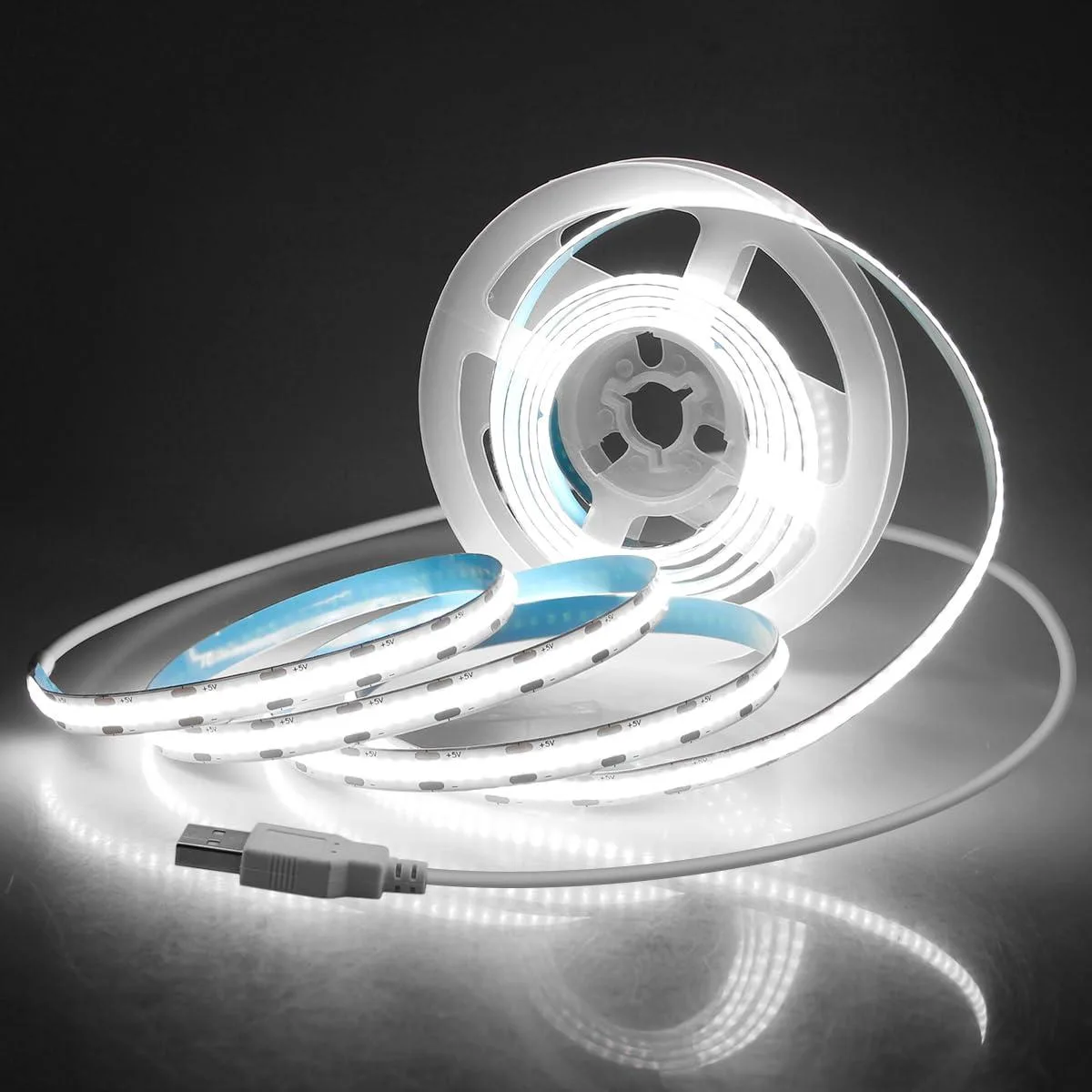  Aclorol COB LED Strip 6.56FT 320Leds/M 6000K 10W 12V Under Cabinet — product photo