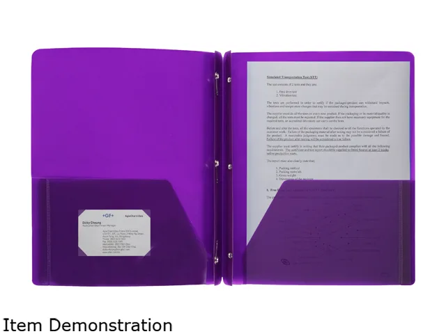 Business Source Business Source 20885 Poly Portfolio 3-Prong 2-Pocket .3mil Purple — product photo