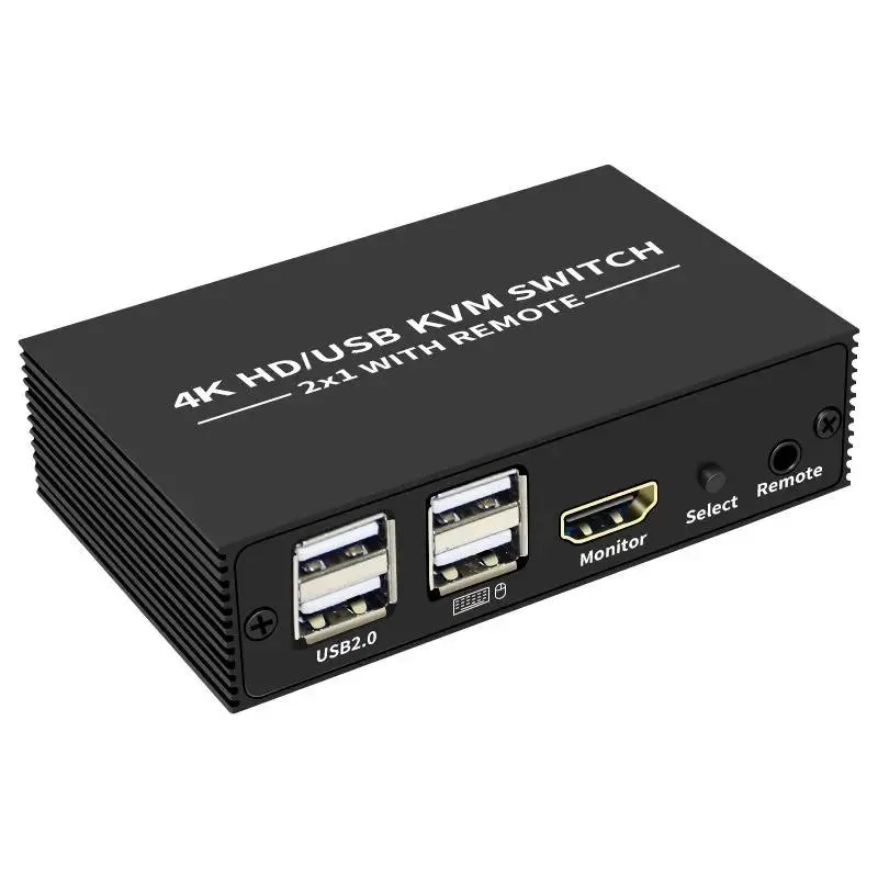 YINGHUA YINGHUA 2 Port HDMI KVM Switch 4K 30Hz Black — product photo