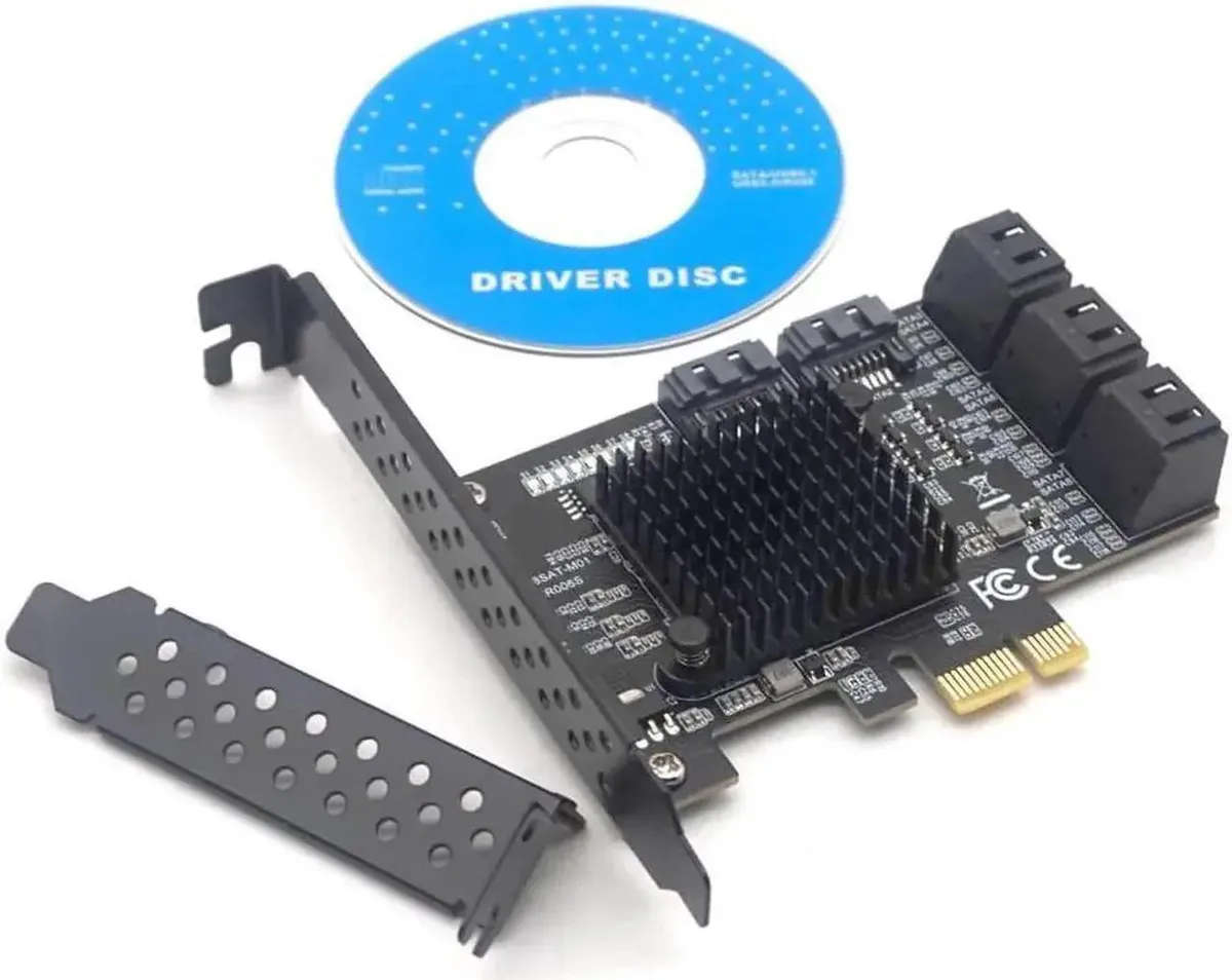 SMUGDESK SMUGDESK 8-Port PCIe to SATA 3.0 Card 88SE9215 with Heat Sink — product photo