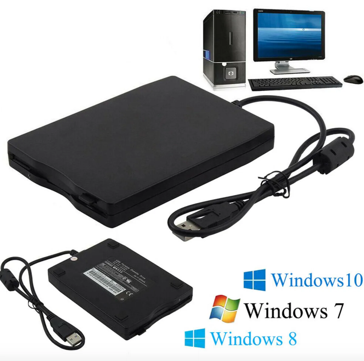 Kvanace Kvanace 3.5" USB 2.0 External Floppy Drive Diskette 1.44MB — product photo