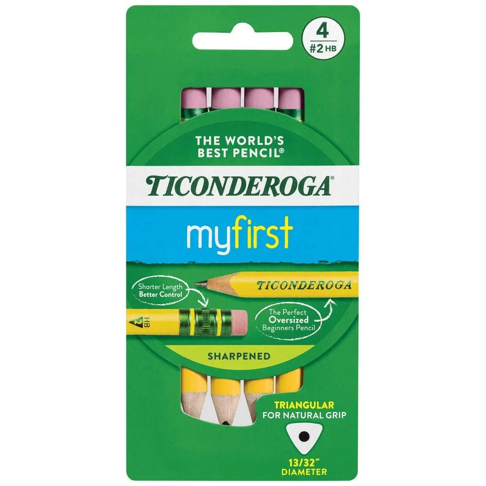  Ticonderoga My First Short Triangular Pencils #2 HB 4 ct — product photo