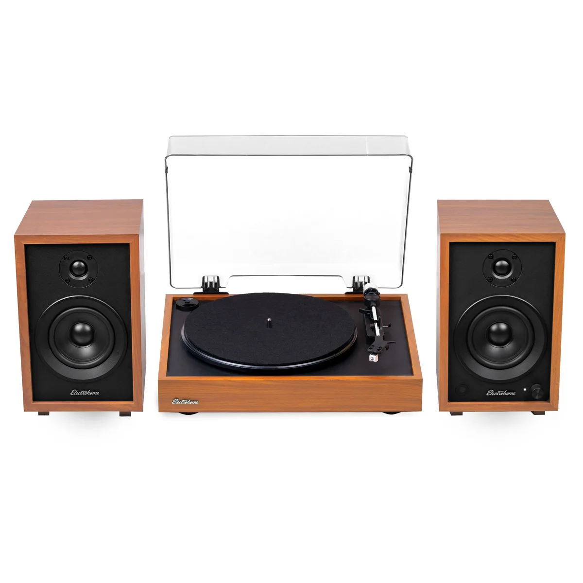 ELECTROHOME Electrohome Montrose RR35EB30 Turntable with Speakers, Brown — product photo
