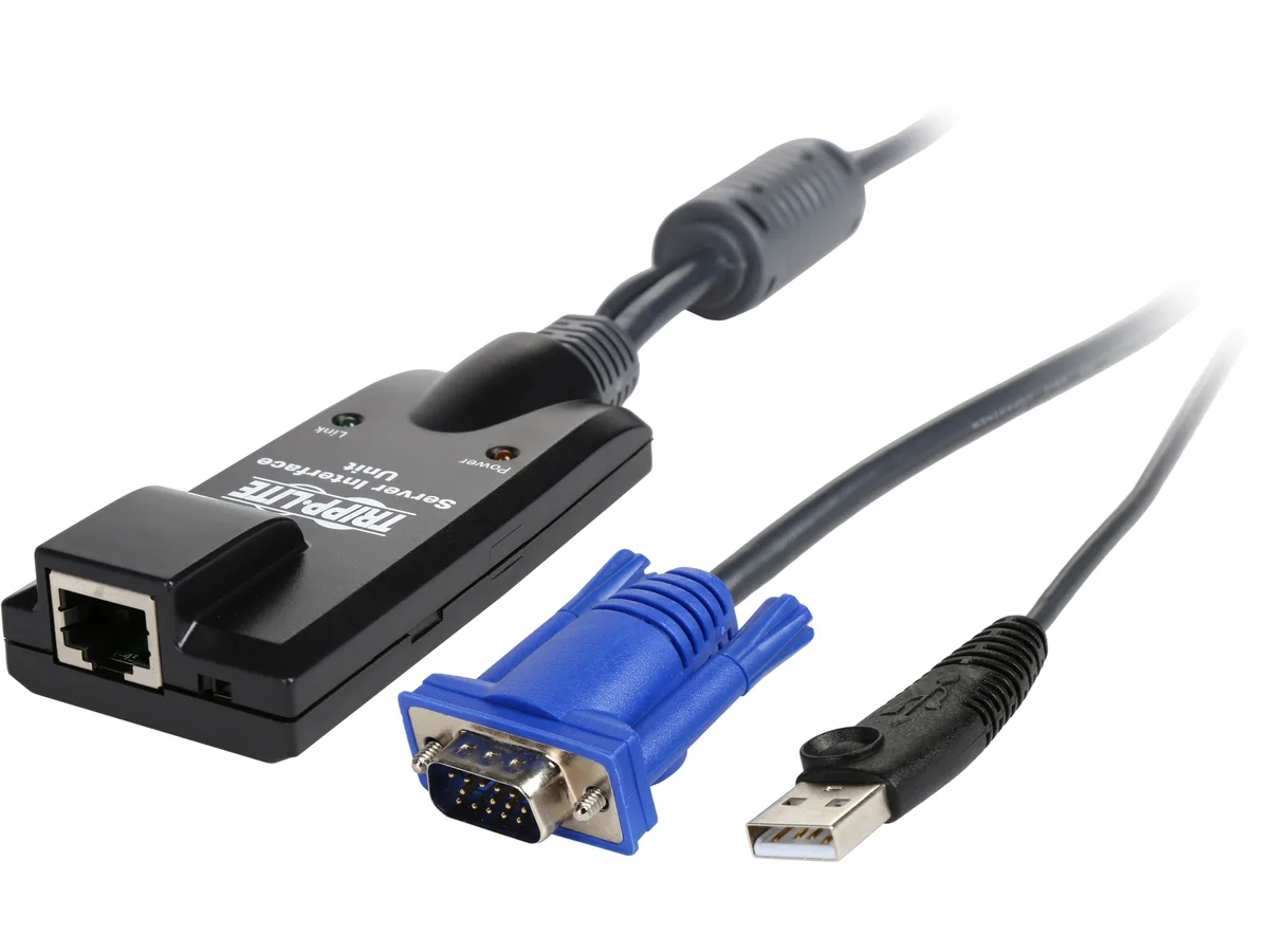 Small black module with USB and RJ45 ports
