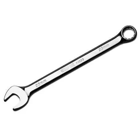 Capri Tools 23 mm 12-point combination wrench with canvas roll pouch
