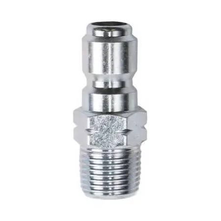 Galvanized steel quick-connect plug with male NPT thread