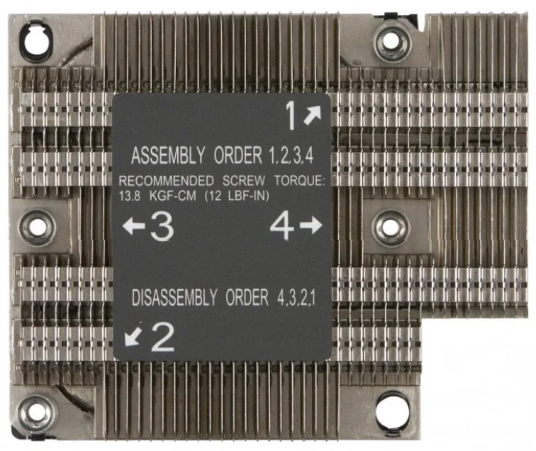 Supermicro Supermicro SNK-P0067PD 1U Passive CPU Heat Sink LGA3647 4.33 — product photo