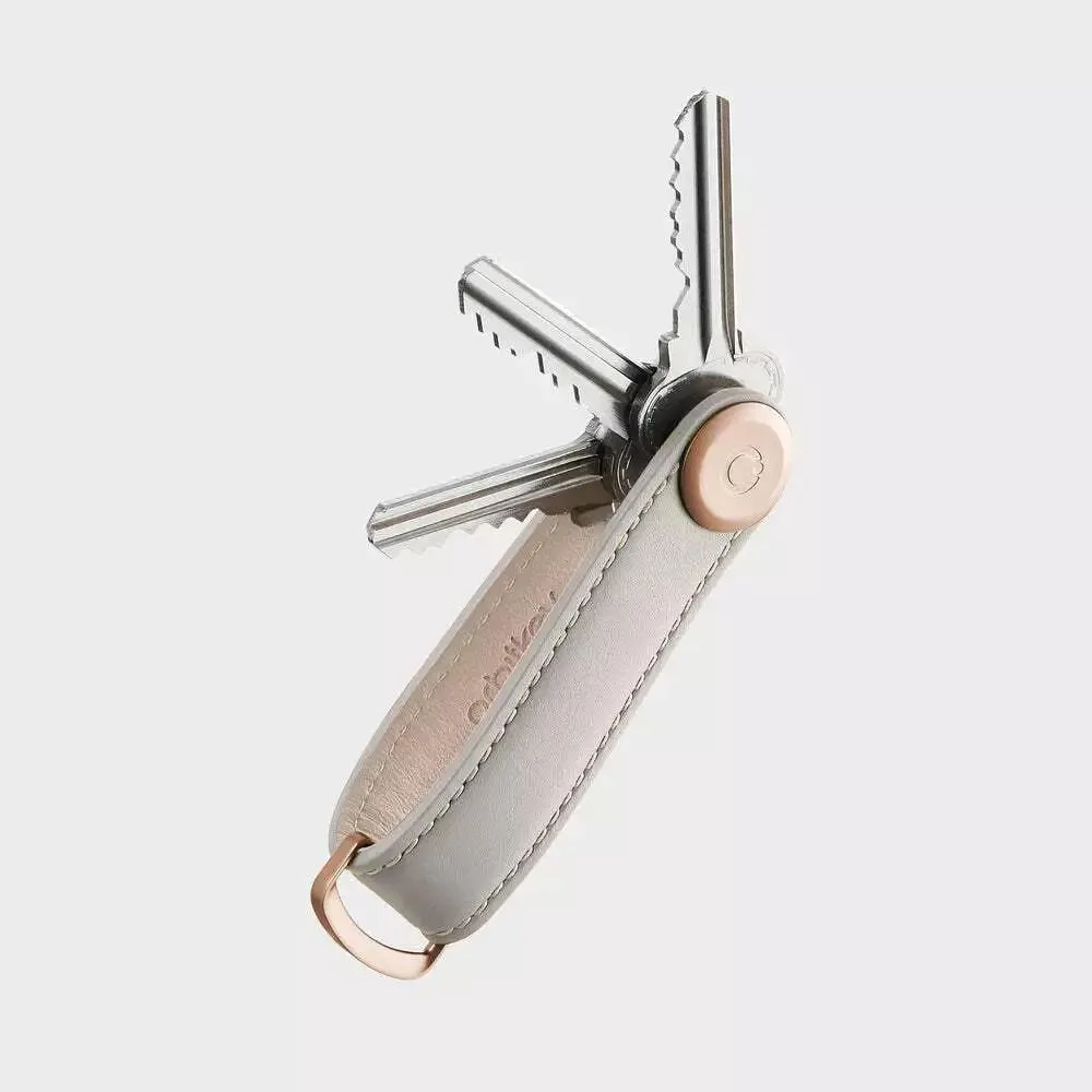 Orbitkey Orbitkey Leather Key Organiser 2.0 Stone Grey Stitching — product photo