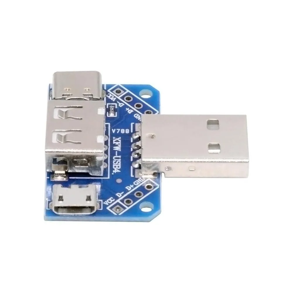 LORDWORLD LORDWORLD USB 2.0 Splitter Adapter Male to A/C/Micro Female PCBA — product photo