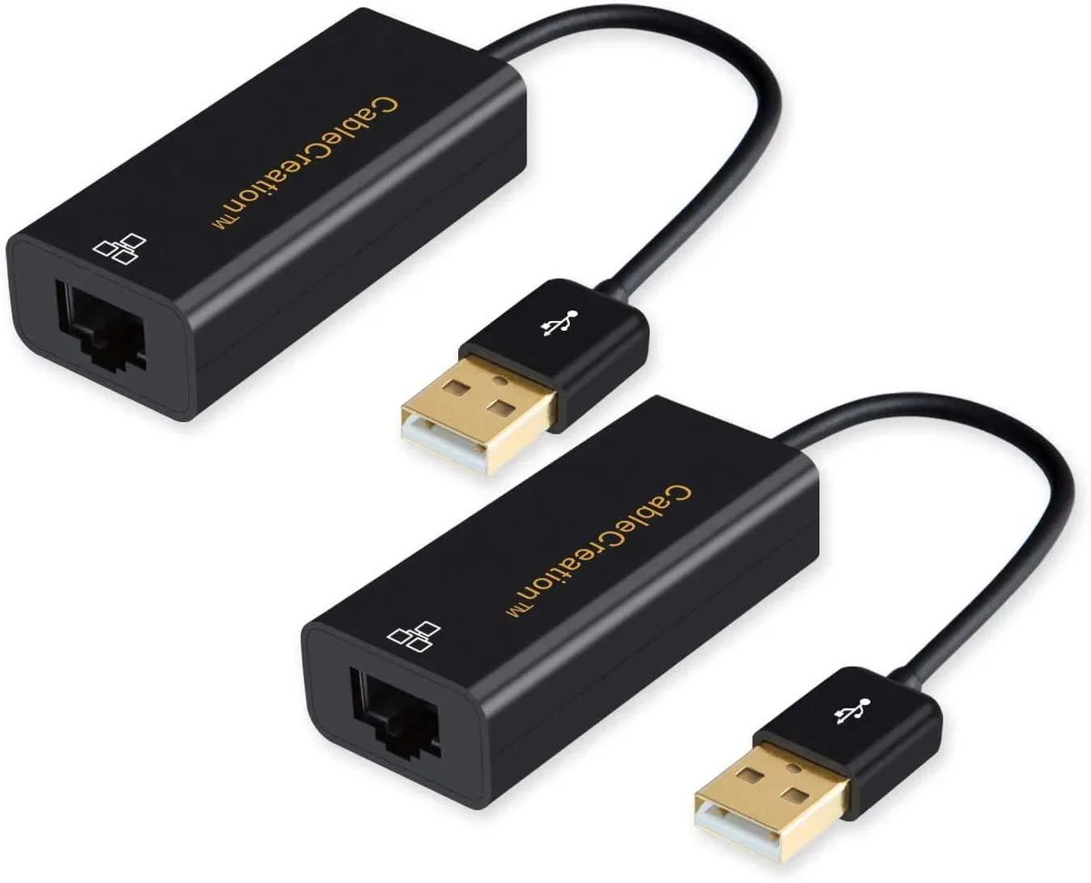 CableCreation CableCreation USB 2.0 to RJ45 Adapter 2-Pack Black — product photo