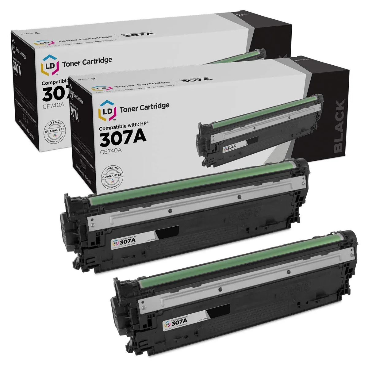 LD Products LD Products 307A CE740A Black Toner Cartridge 2-Pack 7000 Pages — product photo