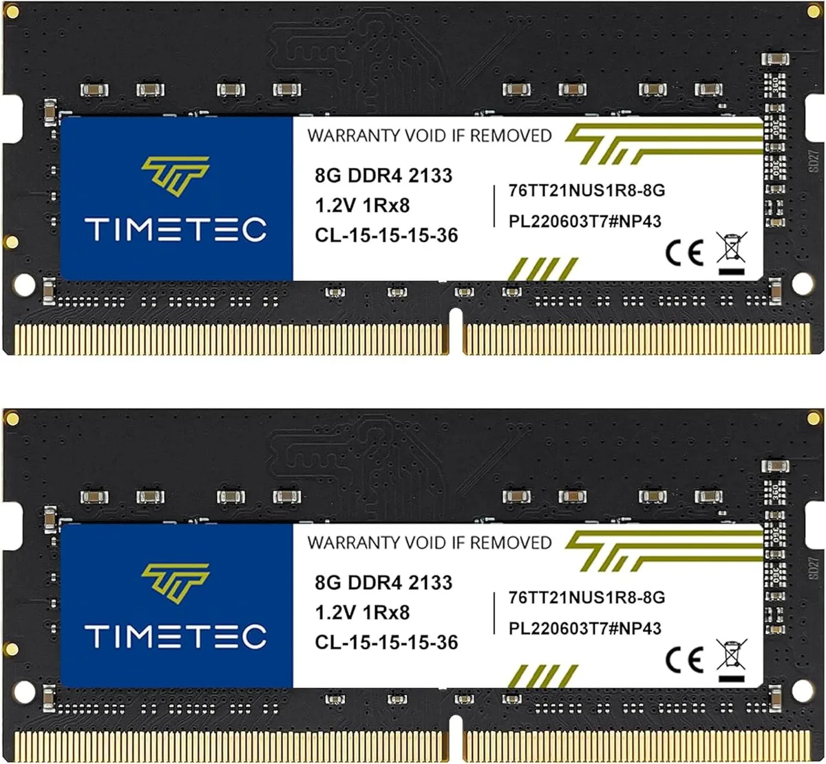 Timetec Timetec 16GB (2x8GB) DDR4 2133MHz CL15 1.2V SODIMM laptop RAM — product photo