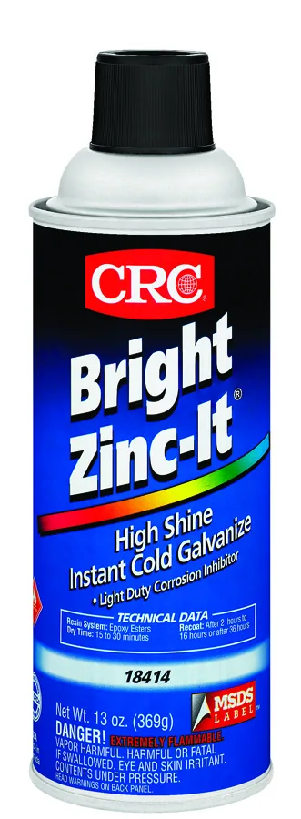 16 oz aerosol can with bright zinc finish