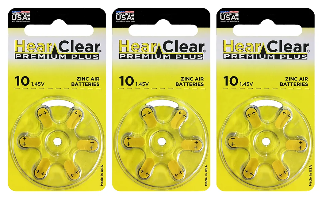HearClear Battery HearClear Battery Size 10 PR230 Yellow Tab 18 Pack — product photo