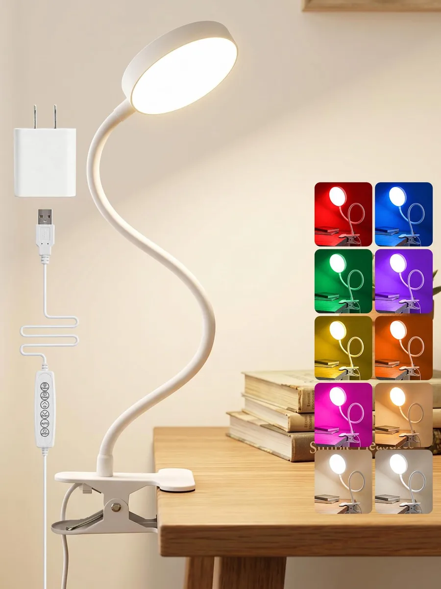  Baldwin QYJC02 Clip-on LED Lamp 10 RGB Colors 500 Lumens 72 LEDs 21 in — product photo