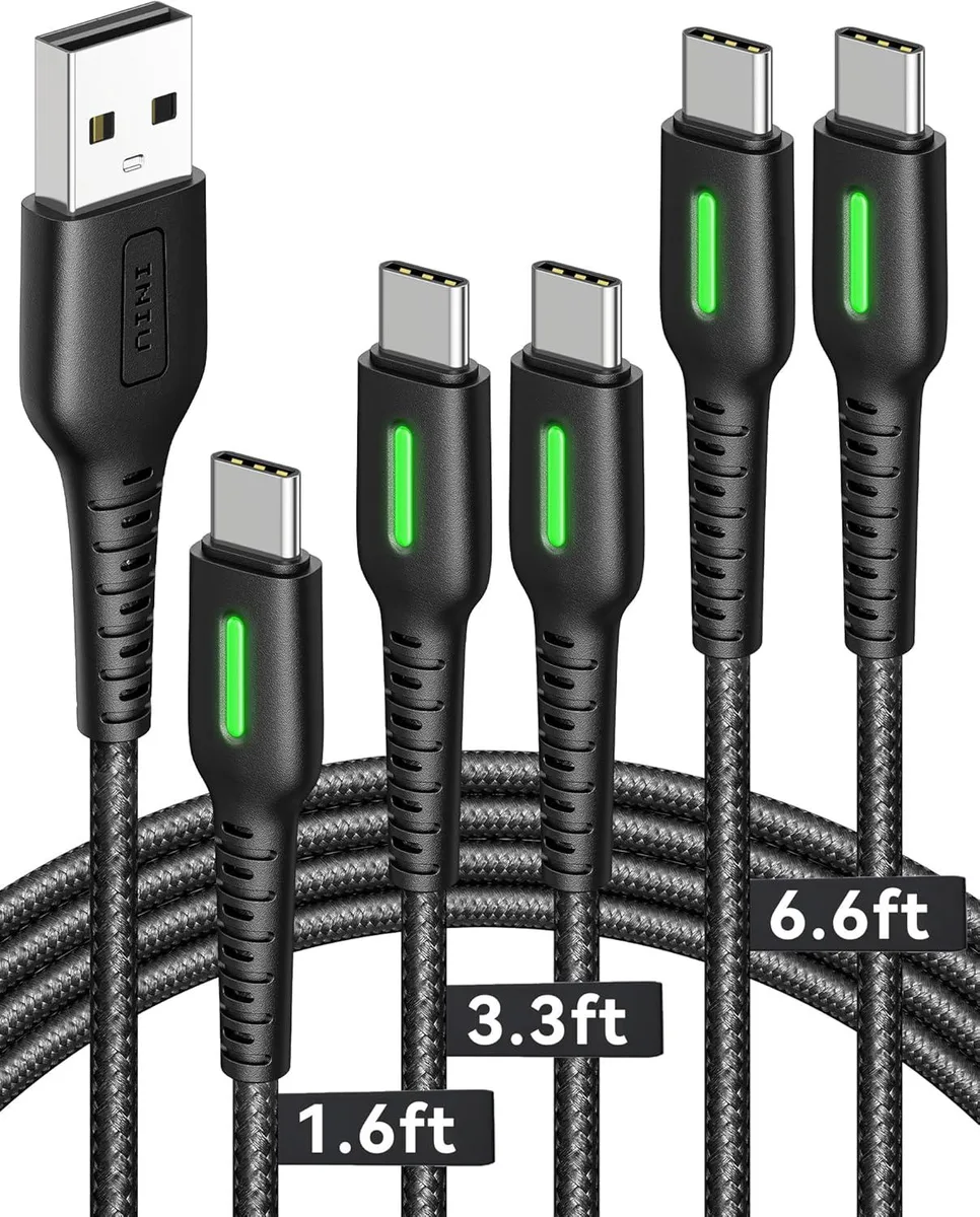 miqpower miqpower USB-A to USB-C cable 5-pack 1.6/3.3/6.6 ft 3.1A — product photo
