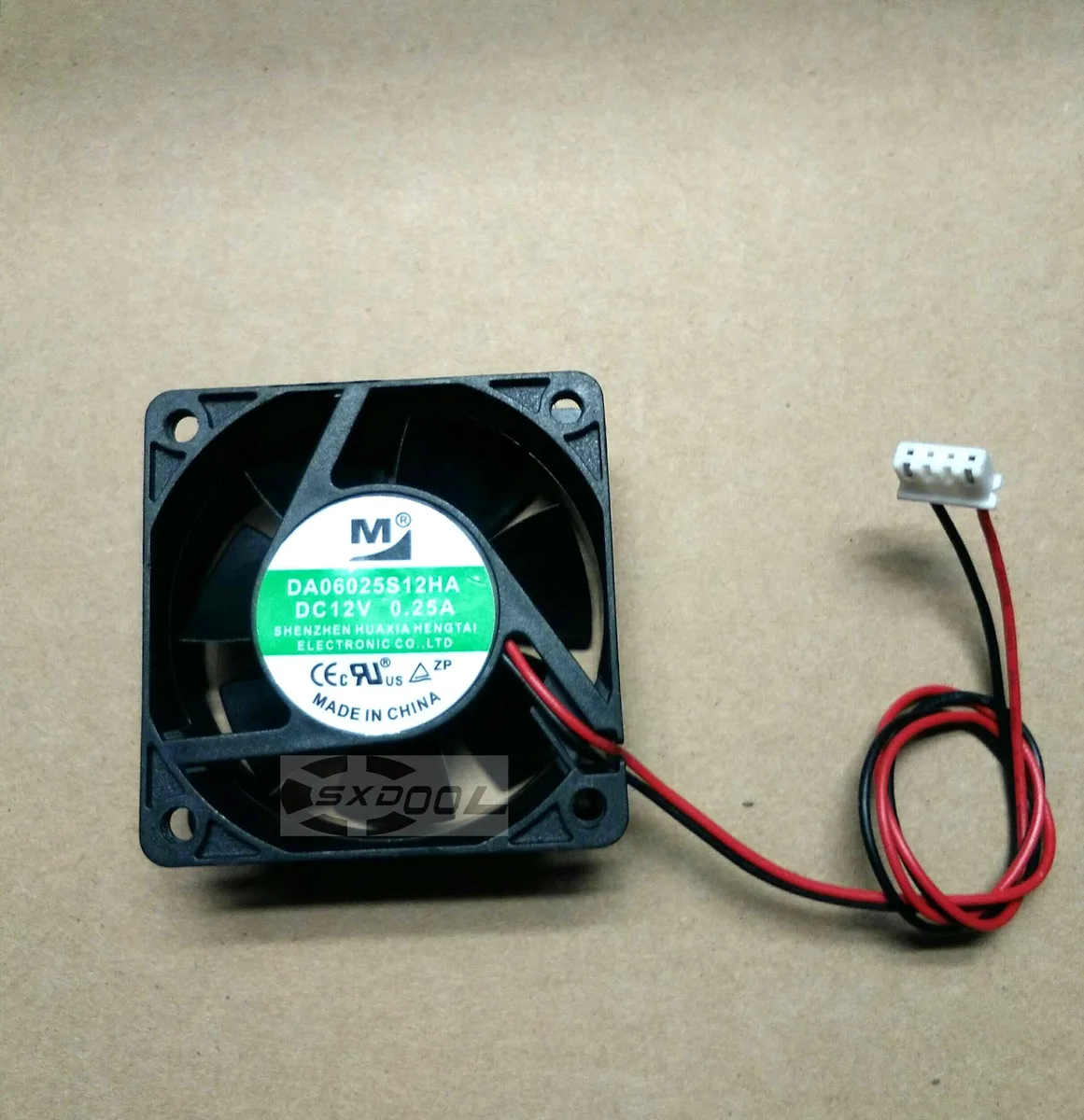 SXDOOL SXDOOL DA06025S12HA 12V .13A 6025 2-wire case fan — product photo