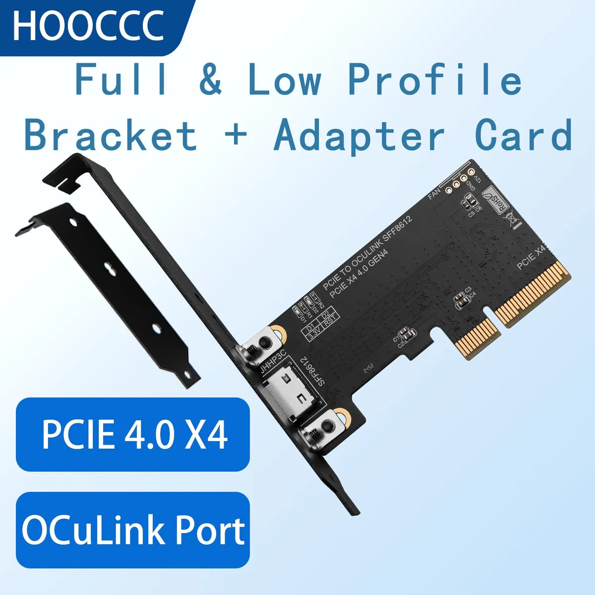 HOOCCC HOOCCC P3C PCIe 4.0 x4 to OCuLink SFF-8612 Adapter Card — product photo