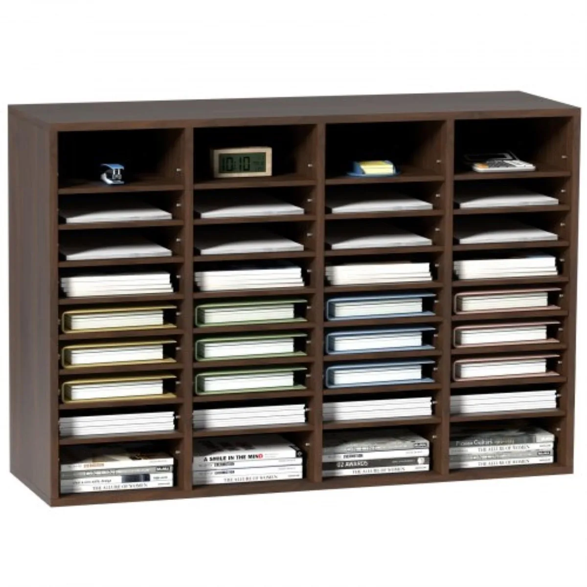 VEVOR VEVOR 36-Compartment Wood Literature Organizer 39.3x12x26.8in Brown — product photo